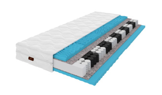 Materac sprężynowy dwustronny z  pianką masującą z pokrowcem 15cm MICK idealny masaż