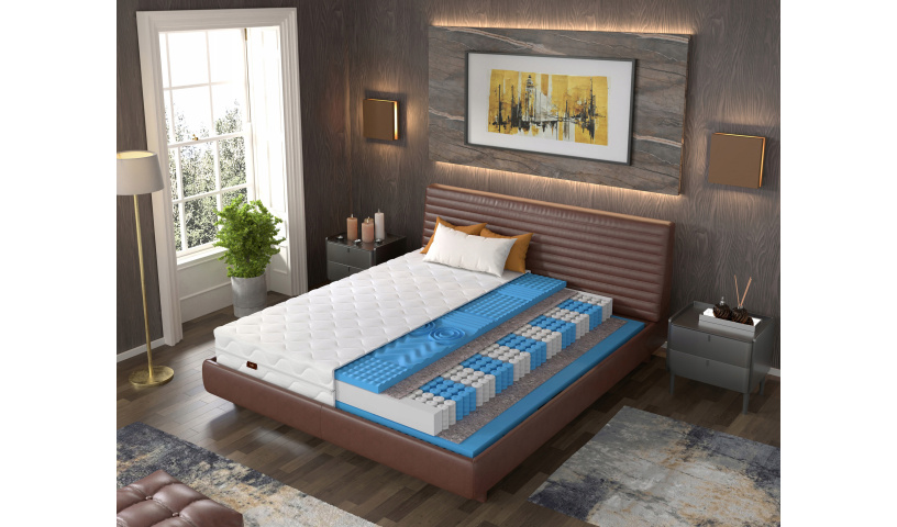 Materac Sprężynowy dwustronny z pokrowcem i pianką masującą. Koniec z bólem pleców 26cm Hyperelastic Materac Sprężynowy dwustronny z pokrowcem i pianką masującą. Koniec z bólem pleców 26cm Hyperelastic