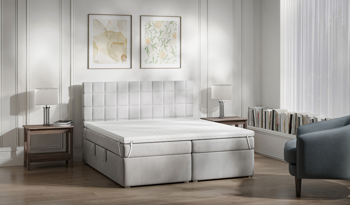 Łóżko kontynentalne tapicerowane do sypialni 140/200, 160/200, 180/200