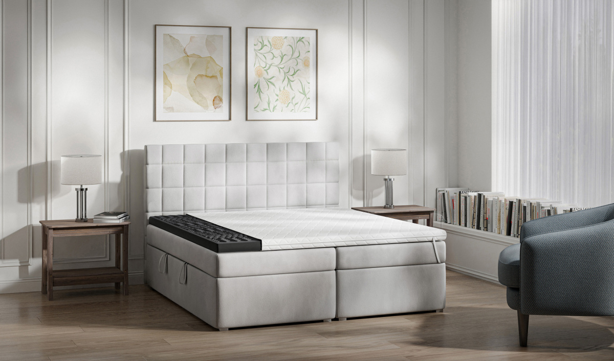 Łóżko kontynentalne tapicerowane do sypialni 140/200, 160/200, 180/200