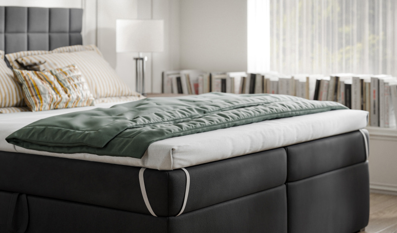 Łóżko kontynentalne tapicerowane do sypialni 140/200, 160/200, 180/200