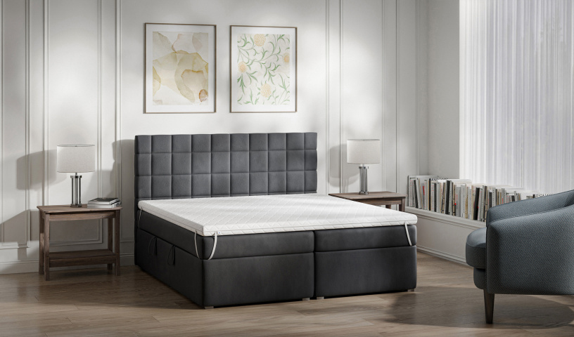 Łóżko kontynentalne tapicerowane do sypialni 140/200, 160/200, 180/200