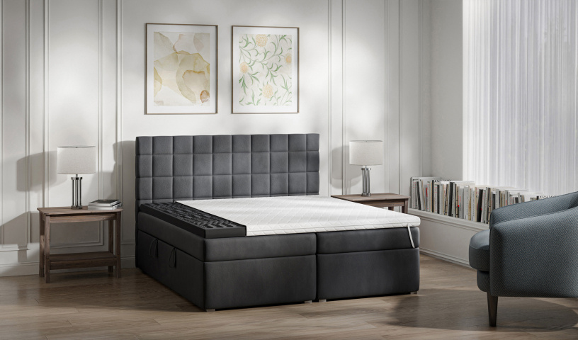 Łóżko kontynentalne tapicerowane do sypialni 140/200, 160/200, 180/200