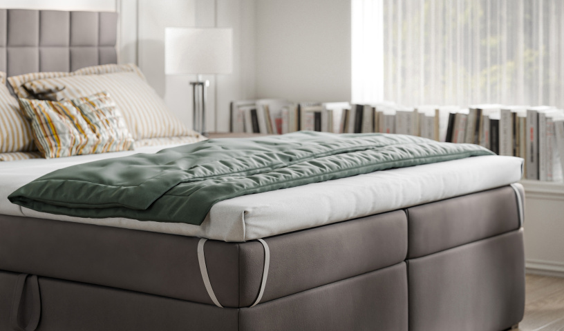 Łóżko kontynentalne tapicerowane do sypialni 140/200, 160/200, 180/200