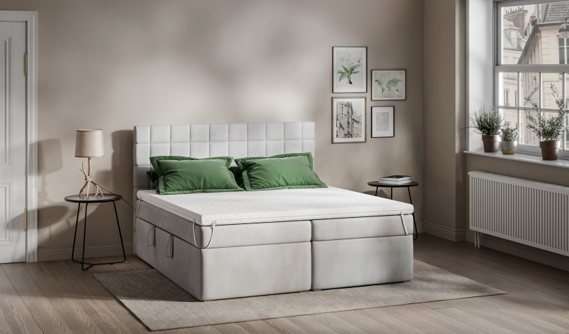 Łóżko kontynentalne tapicerowane do sypialni 140/200, 160/200, 180/200