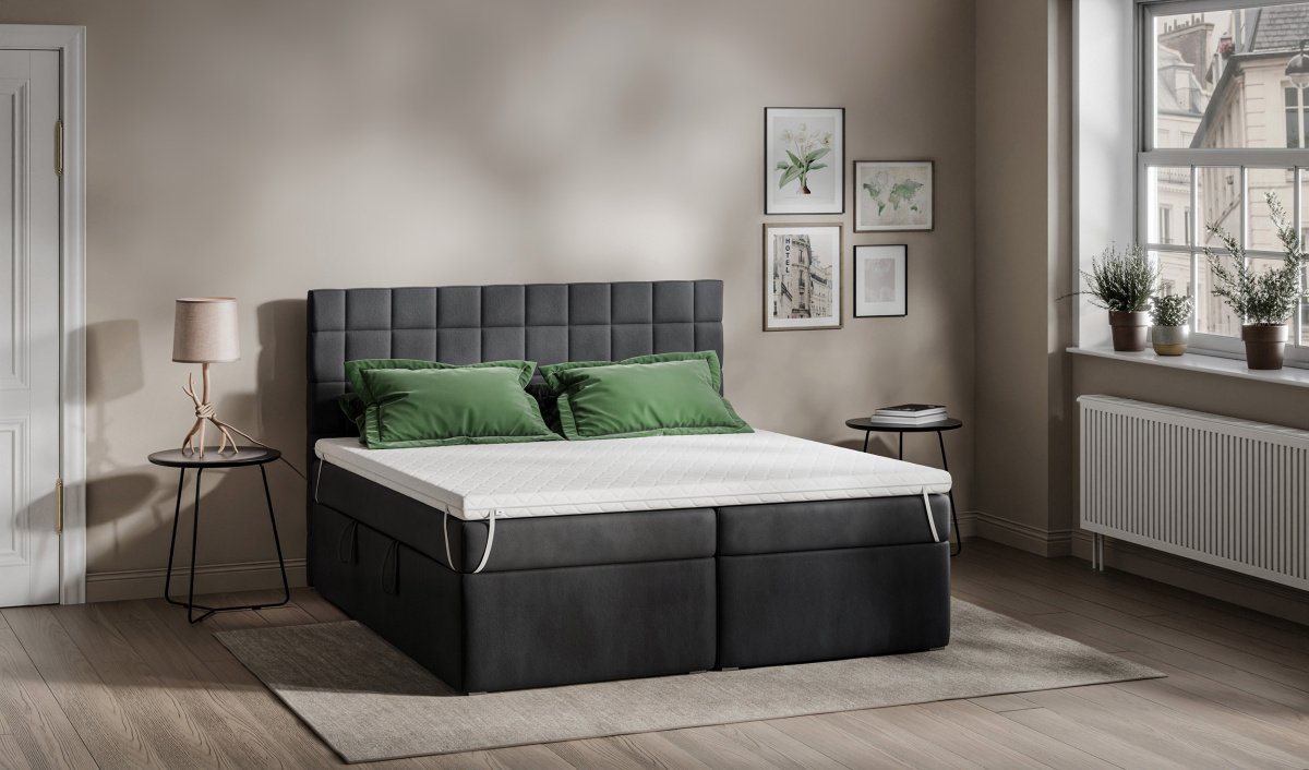 Łóżko kontynentalne tapicerowane do sypialni 140/200, 160/200, 180/200