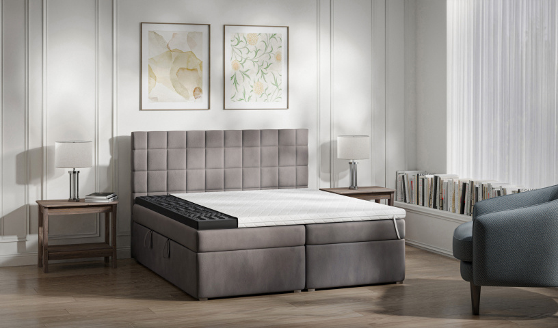 Łóżko kontynentalne tapicerowane do sypialni 140/200, 160/200, 180/200