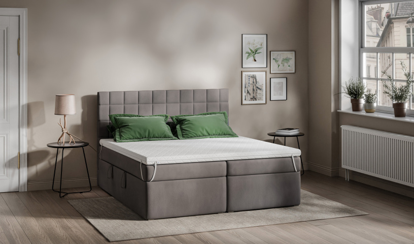 Łóżko kontynentalne tapicerowane do sypialni 140/200, 160/200, 180/200