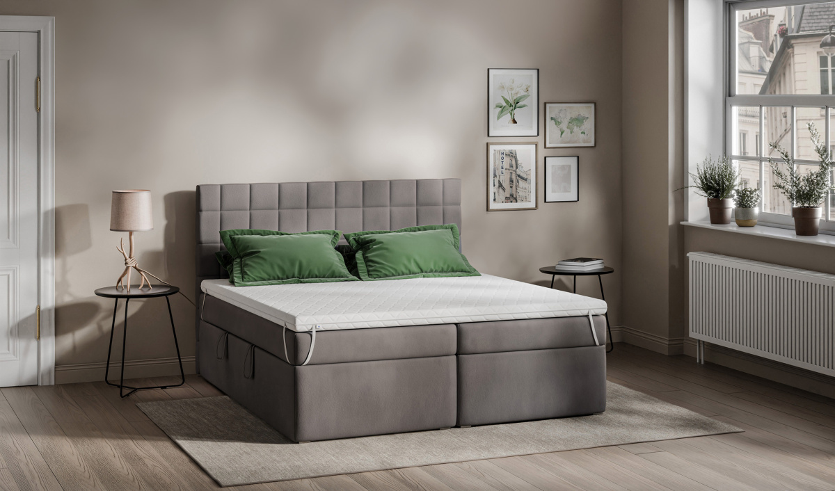 Łóżko kontynentalne tapicerowane do sypialni 140/200, 160/200, 180/200