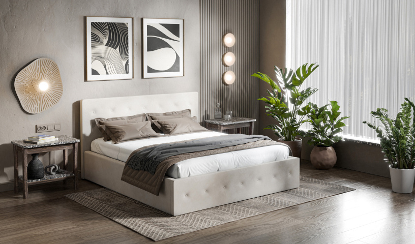 Łóżko tapicerowane do sypialni + materac komplet 140/200, 160/200, 180/200