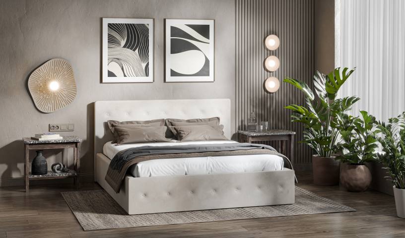 Łóżko tapicerowane do sypialni + materac komplet 140/200, 160/200, 180/200