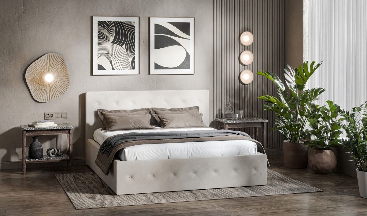 Łóżko tapicerowane do sypialni + materac komplet 140/200, 160/200, 180/200