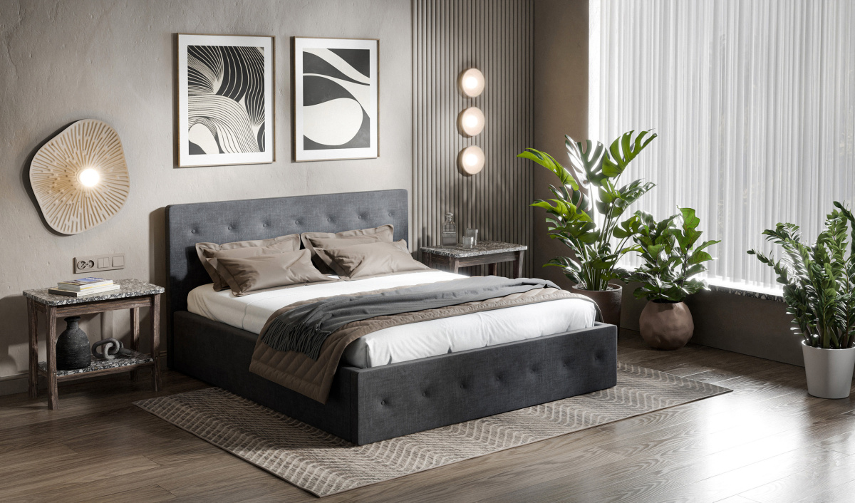 Łóżko tapicerowane do sypialni + materac komplet 140/200, 160/200, 180/200