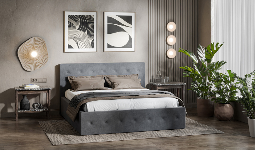 Łóżko tapicerowane do sypialni + materac komplet 140/200, 160/200, 180/200