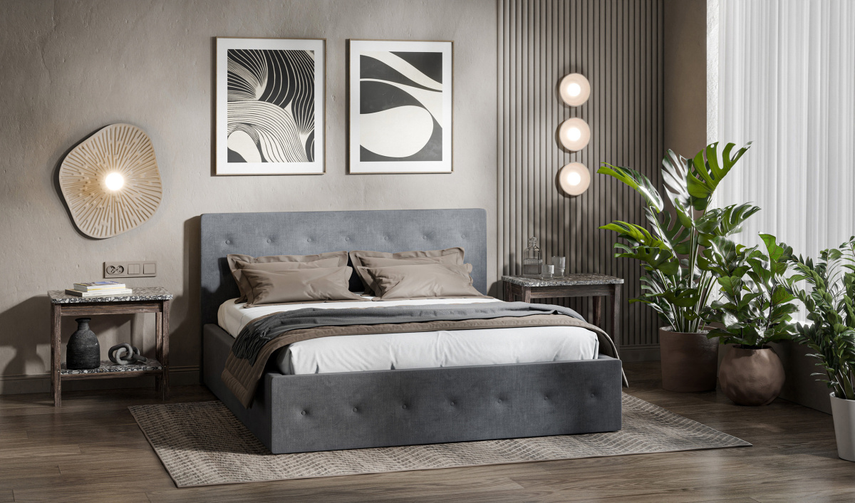 Łóżko tapicerowane do sypialni + materac komplet 140/200, 160/200, 180/200