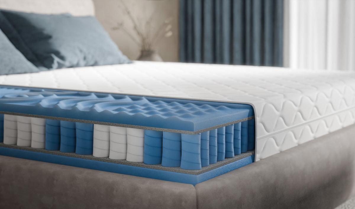 Materac sprężynowy premium z pokrowcem, pianka masująca