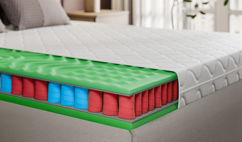 Materac sprężynowy z pokrowcem na ból pleców 21cm. Pianka premium masująca 80x200, 90x200, 120x200, 140x200, 160x200, 180x200