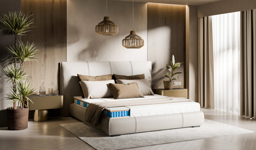 Materac sprężynowy dwustronny z pokrowcem i matą kokosowa twary / bardzotwardy  26cm 80x200 90x200 120x200 140x200 160x200 cm