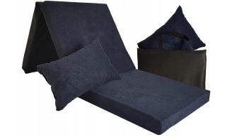 Materac składany 192/60/8 poduszka torba kolor niebieski